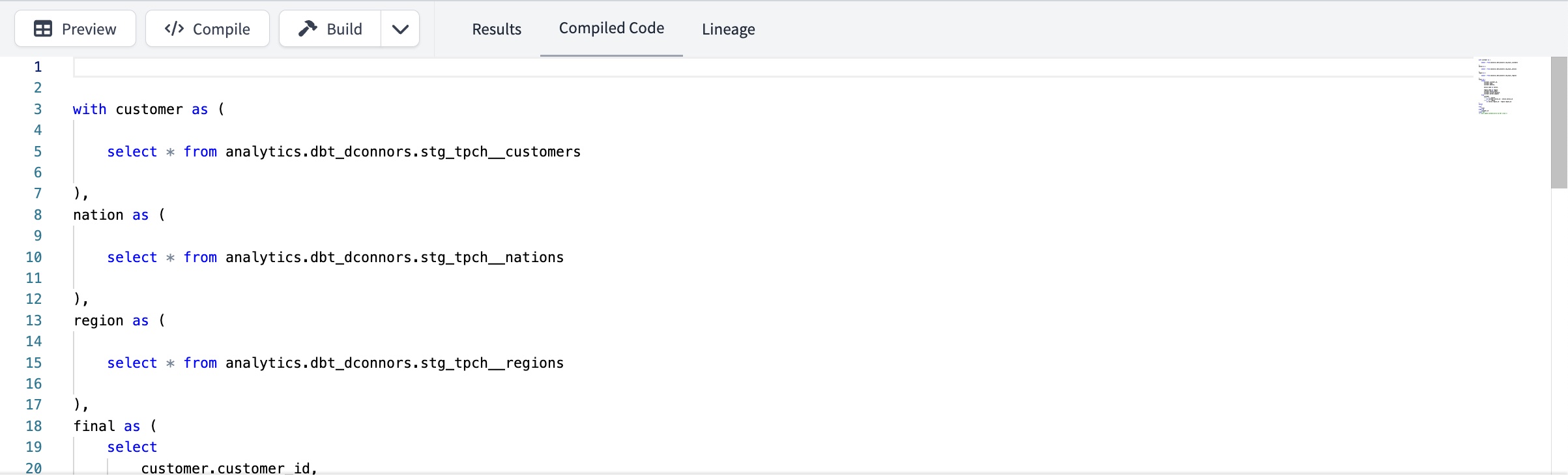 Compile results show up in the Compiled Code tab Compile results show up in the Compiled Code tab